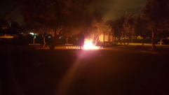  فيديو: منتصف الليلة - احراق دراجة نارية بمدينة يافا 